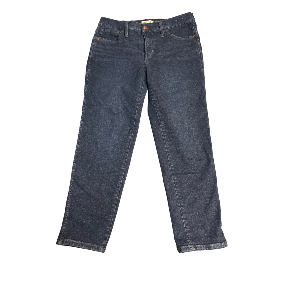 Madewell Mid-Rise Stovepipe Jeans Women 32 Blue Good Straight Leg Dark Wash